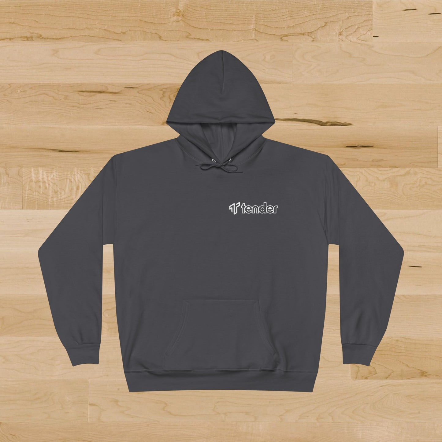Smoke grey Tender logo hoodie sweatshirt inspired by HBO Industry, worn by Kit Harington.