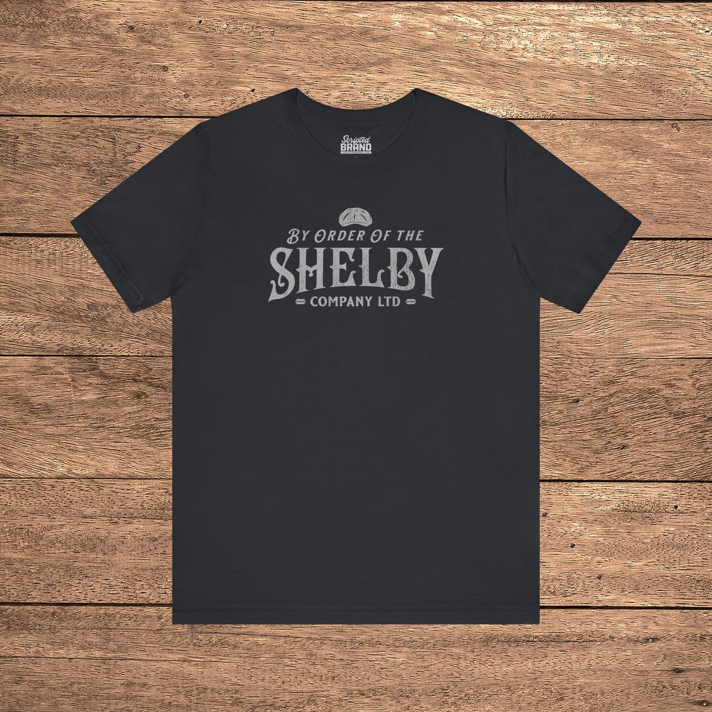 Black Bella+Canvas 3001 t-shirt featuring a Shelby Company Limited logo graphic from Peaky Blinders.
