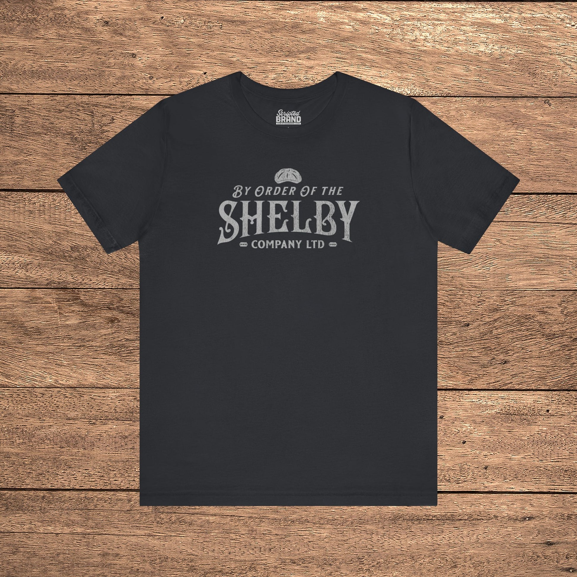 Black Bella+Canvas 3001 t-shirt featuring a Shelby Company Limited logo graphic from Peaky Blinders.