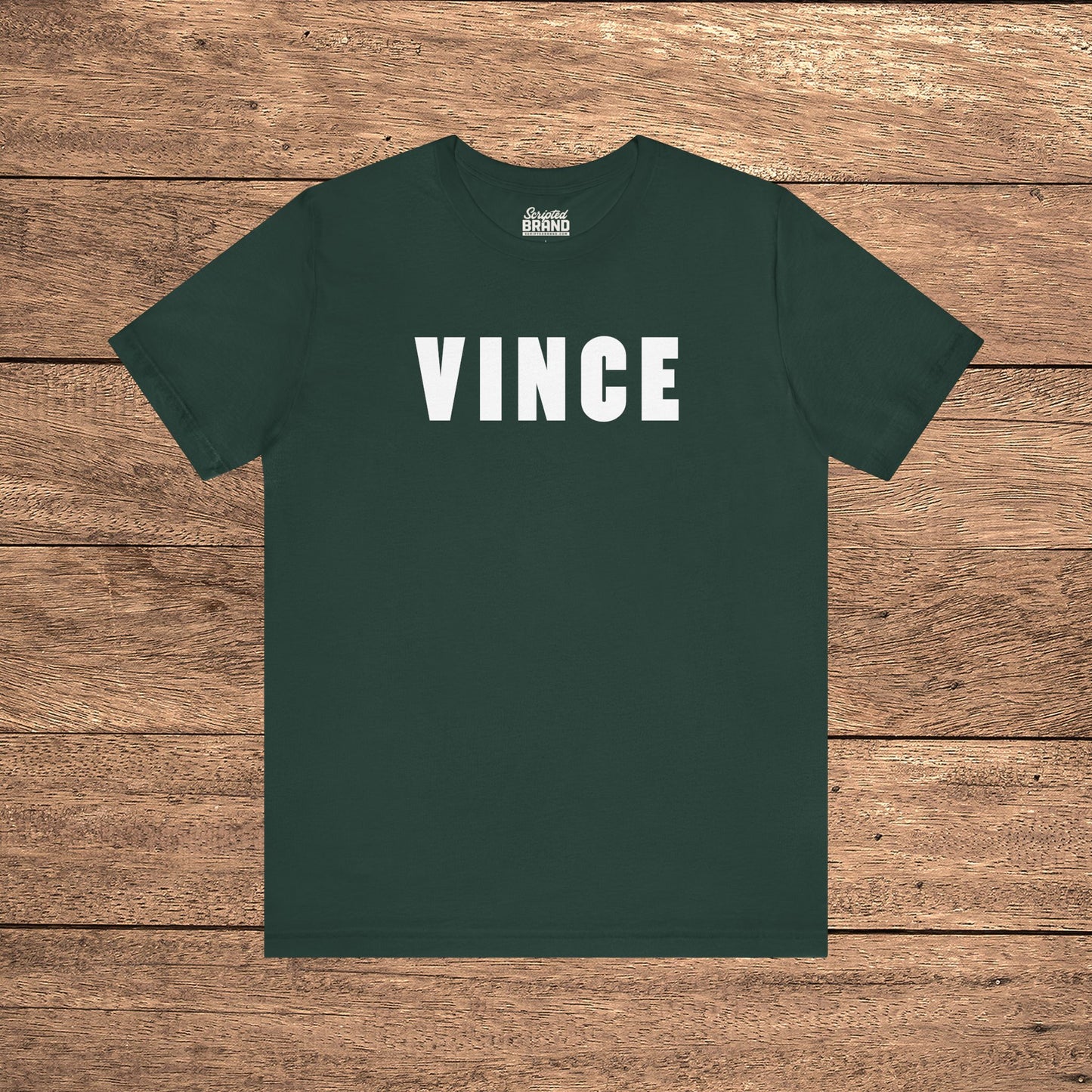 Forest green VINCE graphic t-shirt inspired by Tom Cruise in The Color of Money, soft Bella+Canvas cotton 80s movie tee