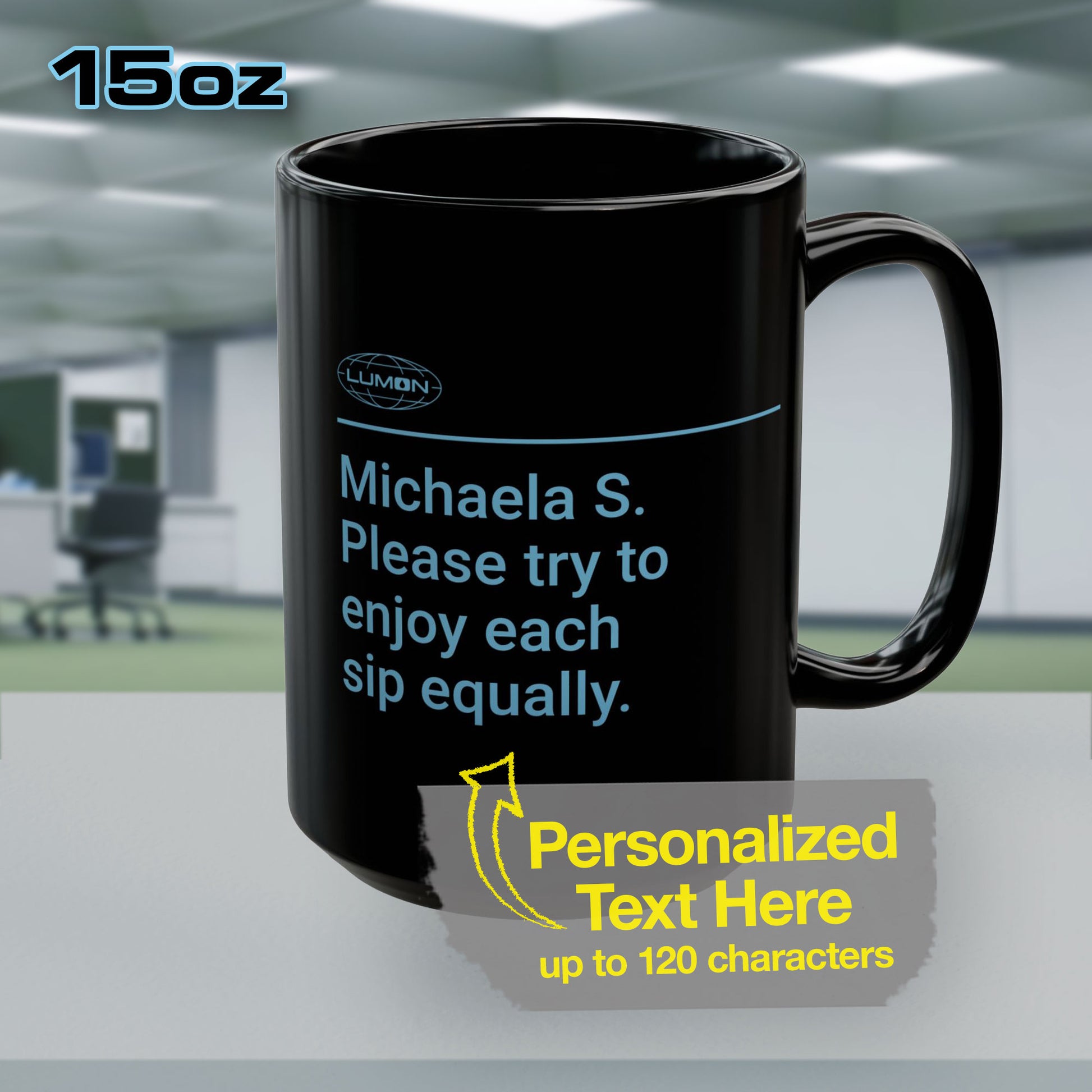 Severance Lumon Personalized Customizable Black Mug – ScriptedBrand