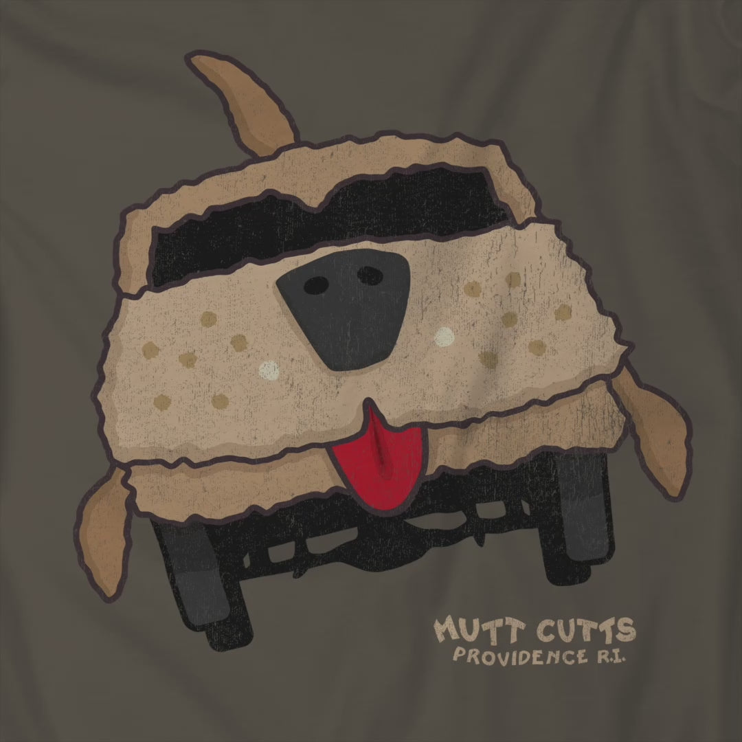 Video of vintage Mutt Cutts dog van graphic tee inspired by Dumb and Dumber movie.