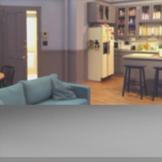 Video of White ceramic mug with The Human Fund fake charity logo inspired by Seinfeld and George Costanza, in Jerry's apartment.