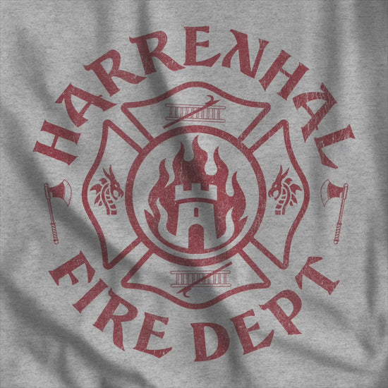 Video of of Harrenhal Fire Department distressed graphic tee inspired by Game of Thrones