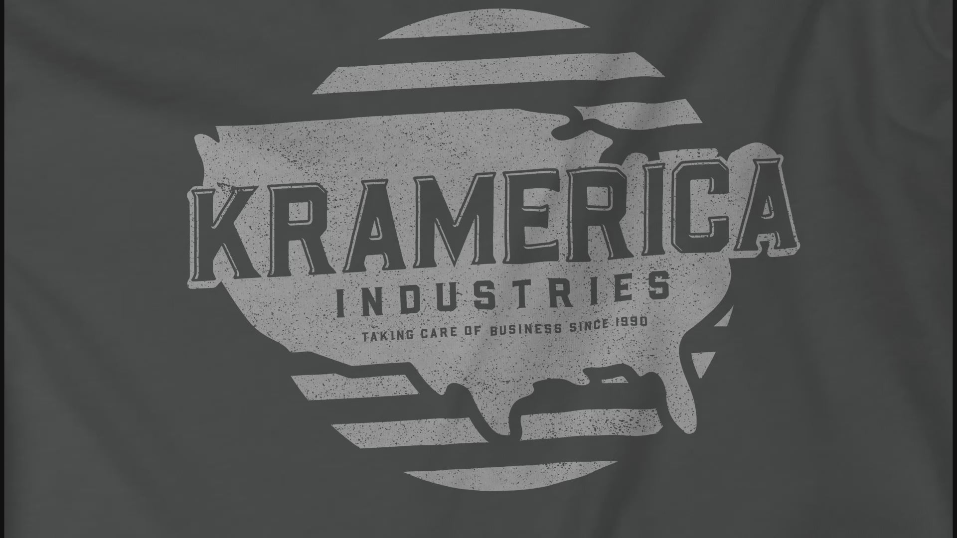 Video of Hoodie Sweatshirt featuring a Kramerica logo inspired by Seinfeld, designed by ScriptedBrand in a vintage distressed style.