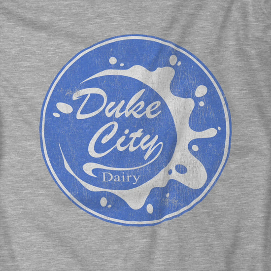 Video of t-shirt with vintage distressed Duke City Dairy logo inspired by TV Show Pluribus.