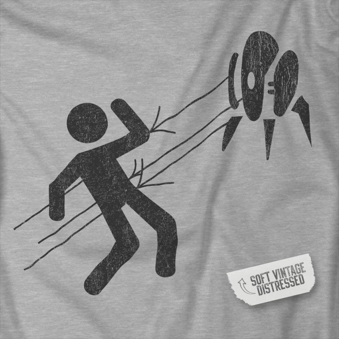 Video of Aperture Science Turret warning icon t-shirt on Bella+Canvas 3001, Portal and Portal 2 fan tee.