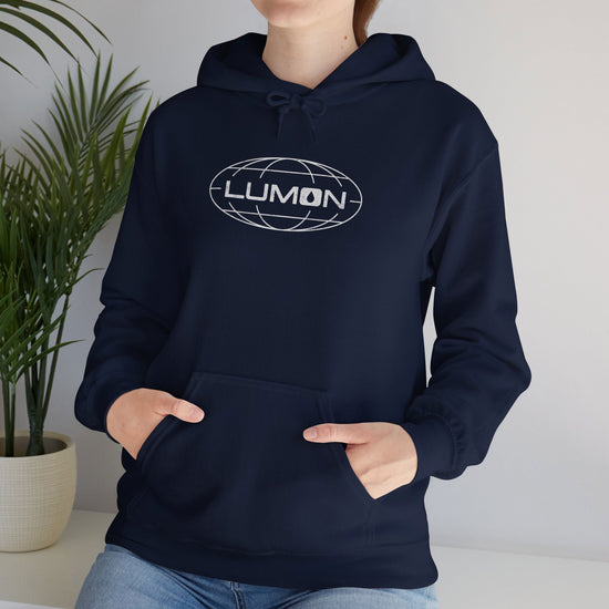 Video featuring Soft Unisex Heavy Blend Hooded Sweatshirts with the fictional Lumon Industries logo from the Apple TV show Severance.